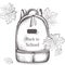 Schoolbag Vector line art. Back to school autumn backgrounds