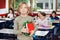 Schoolboy Holding Books