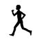 Schoolboy jogging black silhouette in profile view