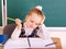 Schoolchild in classroom.