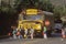 Schoolchildren boarding a schoolbus