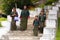 Schoolchildren of Paro , Bhutanese young girls in school uniform