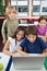 Schoolchildren Using Laptop At Desk