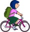 Schoolgirl on bike