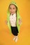 Schoolgirl hooded raincoat going to school. Waterproof fabric for your comfort. Rainproof accessory. Waterproof clothes