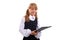 Schoolgirl Portrait With Black Folder