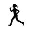 Schoolgirl running profile view vector isolated silhouette