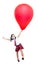 Schoolgirl soar with balloon