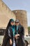 Schoolgirls portrait at Arg of Karim Khan fort, Shiraz, Iran.