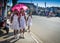 Schoolgirls in white uniforms