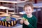 Schoolkid eating lunch