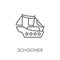 schooner linear icon. Modern outline schooner logo concept on wh