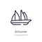 schooner outline icon. isolated line vector illustration from transportation collection. editable thin stroke schooner icon on