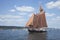 The schooner Roseway enters Duluth harbor during the 2010 Tall S