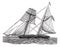 Schooner, vintage engraving