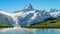 The Schreckhorn seen from Bachalpsee in the Swiss Bernese Alps