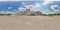 SCHUCHIN, BELARUS - MAY 2019: full seamless spherical hdri panorama 360 degrees angle view near historical building provincial