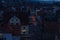 schwaebisch gmuend citylights at blue hour with deepblue sky