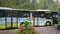 Schwangau, Bavaria, Germany- September 01, 2018: a special bus that takes tourists up the hill to Neuschwanstein Castle