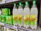 Schweppes lemon soft drink bottle`s display for sell in the supermarket shelves