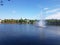 Schwerin, large fountain on the lake pfaffenteich