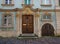 SchwÃ¤bisch Gmuend. The chapter house entrance area used to be the home of the minsterâ€˜s clergy. Baden Wuerttemberg, Germany,