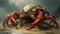 Sci-fi Art: Massive Red Crab On Rocks - Tibor Nagy Inspired