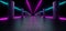 Sci Fi Elegant Futuristic Alienship Modern Long Dark Grunge Concrete Reflective Empty Tunnel Corridor With Neon Glowing Blue