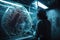 sci-fi film, with person discovering alien life form in secret laboratory