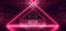 Sci-Fi Futuristic Abstract Gradient Purple Pink Neon Glowing Triangle Shaped Tubes On Reflection Grunge Concrete Room Walls Dark