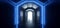 Sci Fi Futuristic Neon Blue Lights Glowing Lasers Tunnel Room Underground Spaceship Dark Empty Grunge Concrete Reflective Virtual