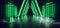 Sci Fi Futuristic Triangle Smoke Background Concrete Cement Pantone Green Electric Neon Led Laser Glowing Lights Dark Night Studio