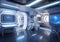 Sci-fi interior scene. A very modern vision of the interior of future spaceships equipped