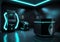 Sci-fi interior scene. A very modern vision of the interior of future spaceships equipped