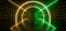 Sci Fi Laser Neon Circle Arc Cyber Virtual Alien Spaceship Yellow Green Futuristic Tunnel Corridor Hall Concrete Metal Cosmic