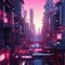 a sci fi modern futurist city illustration generative AI