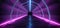 Sci Fi Modern Futuristic Oval Shaped Dark Alien Neon Glowing Purple Blue Lines Lasers Dance Light Tunnel Corridor On Grunge