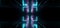 Sci Fi Neon Frame Rectangle Laser Blue Purple Glowing Textured Floor Reflective Concrete Metallic Cyber Synth Cyberpunk Virtual