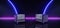 Sci Fi Neon Futuristic Cyber Cafe Two Chairs Lounge Coffee Table Club Dark Glowing Blue Purple Laser Fluorescent Lasers Retro