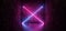 Sci Fi Neon Futuristic Modern Retro Cross Shaped Lights Glowing Gradient Pink Purple Blue In Dark Empty Room Brick Grunge Walls