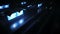 Sci Fi railway futuristic station. Future concept. Night view. Realistic 4k animation