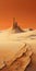 Sci-fi Realism: Desert Adventure With Sand Dunes And Castle