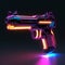 sci-fiction arcade pistol with neon strips generative AI