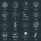 Science areas icons outline