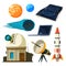 Science astronomy pictures set. Various vector symbols of astronomy