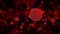 Science background with red abstract cells