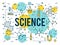 Science background. Research outline icon. Biotechnology and medical elements. Linear dna concept Tiny line vector