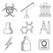 Science and chemistry sketches icons set