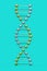 Science Concept. Metal DNA Molecule Spiral. 3d Rendering