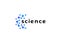Science discovery logo. Scientific research, genetics laboratory logotype. Nano technology innovation icon. Medical sign